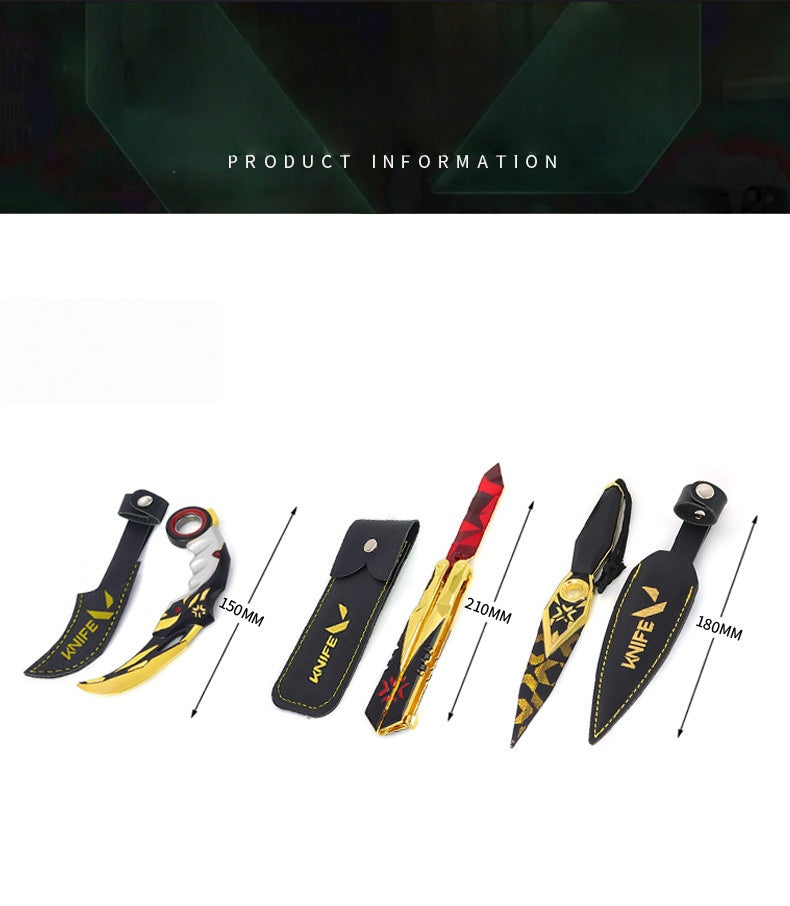 Valorant Champions Collection Box: Karambit, Folding Knife, and Kunai Alloy Model Set - Game Prop Replica Toy