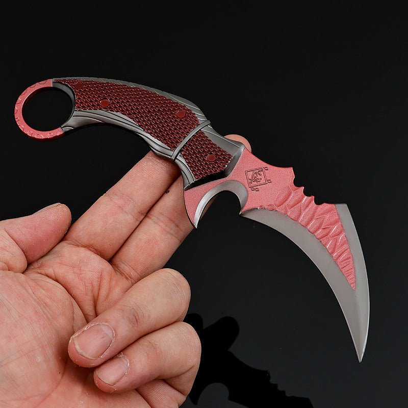 Delta Force: Operation Red Owl Claw Knife with Leather Sheath - 18CM Full Metal Craft Display Model Toy