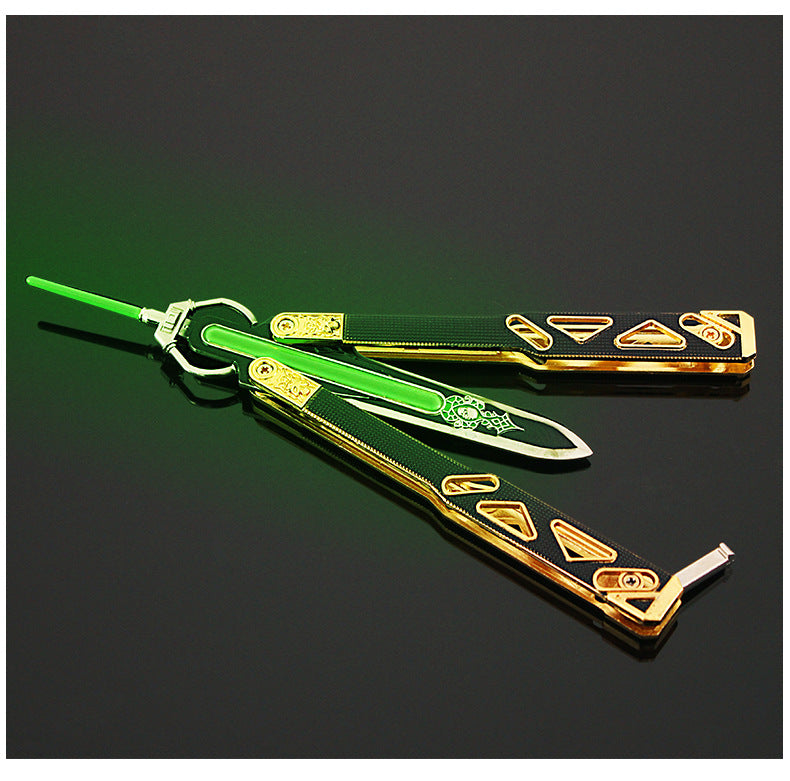 Apex Legends Octane's Heirloom Butterfly Knife Alloy Training Trainer Model, 21cm Glow-in-the-Dark Version