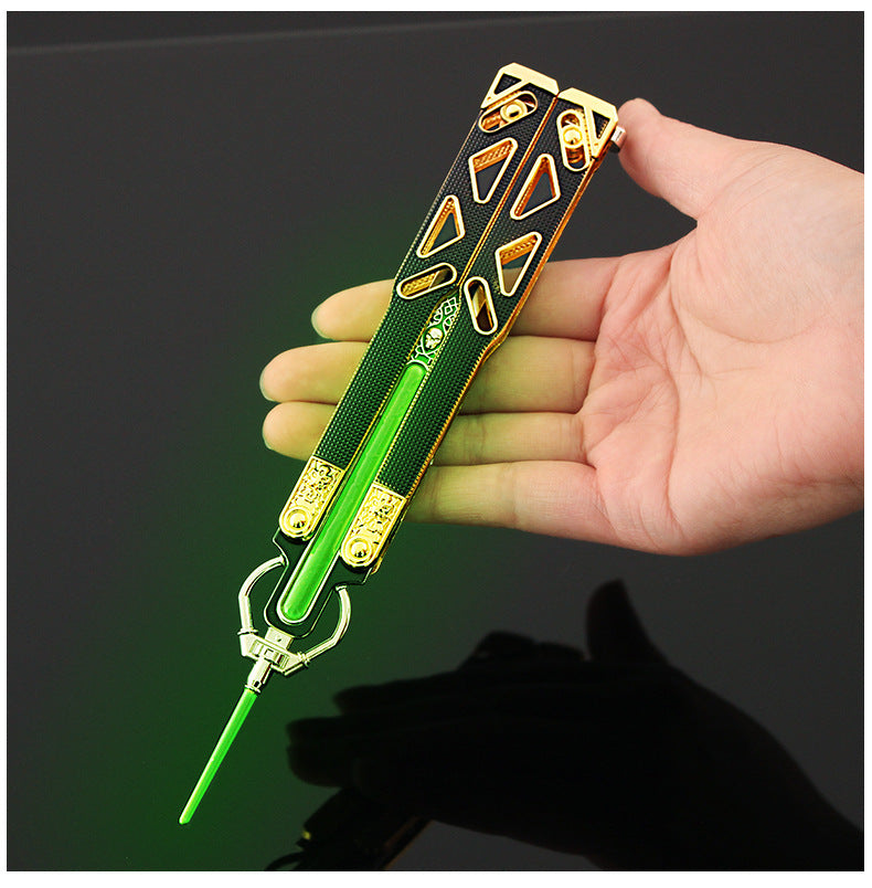 Apex Legends Octane's Heirloom Butterfly Knife Alloy Training Trainer Model, 21cm Glow-in-the-Dark Version