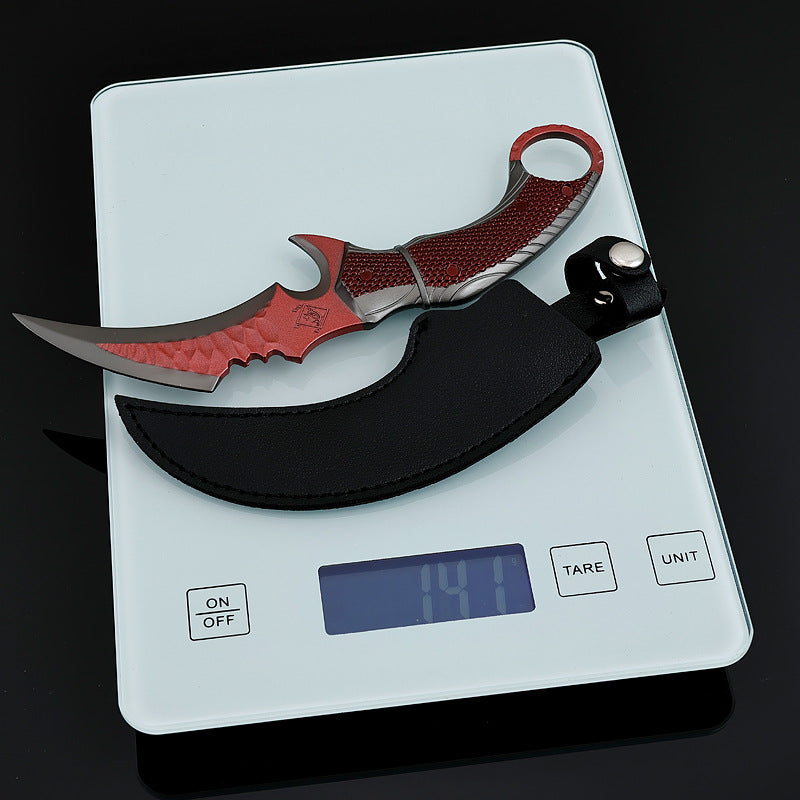 Delta Force: Operation Red Owl Claw Knife with Leather Sheath - 18CM Full Metal Craft Display Model Toy