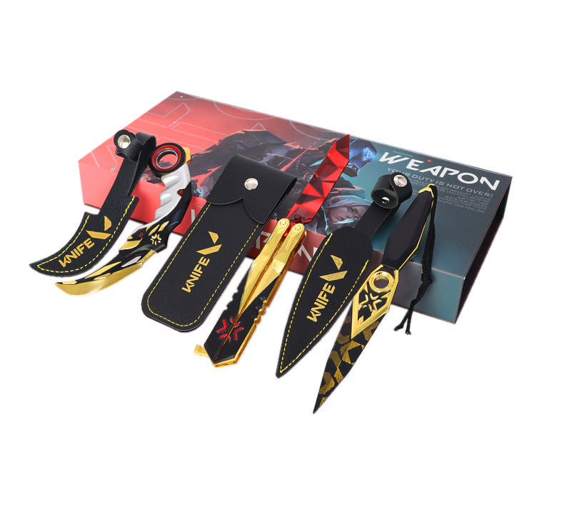 Valorant Champions Collection Box: Karambit, Folding Knife, and Kunai Alloy Model Set - Game Prop Replica Toy