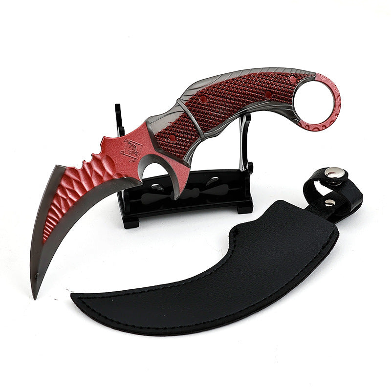 Delta Force: Operation Red Owl Claw Knife with Leather Sheath - 18CM Full Metal Craft Display Model Toy